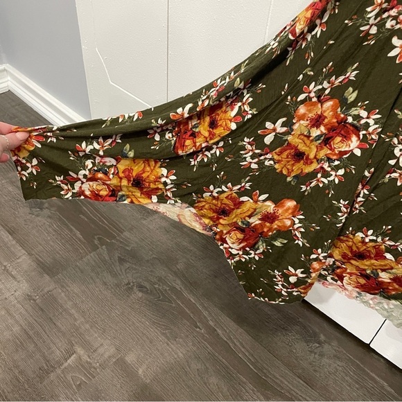 NWT altar'd state Olive Green Floral Off the Shoulder Shirt - Picture 4 of 12